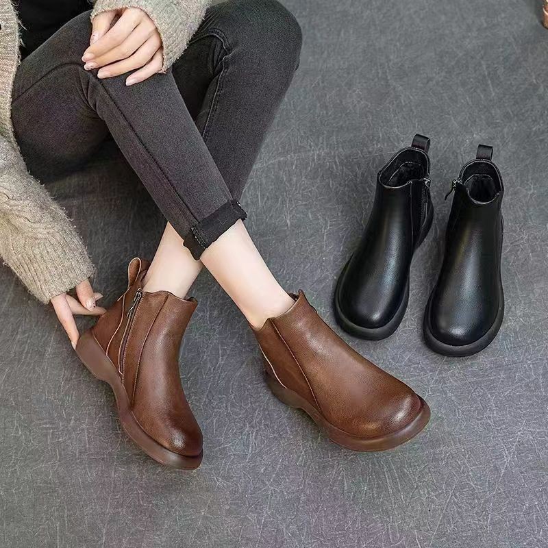 Women's thick-soled height-increasing plush warm Martin boots image 3