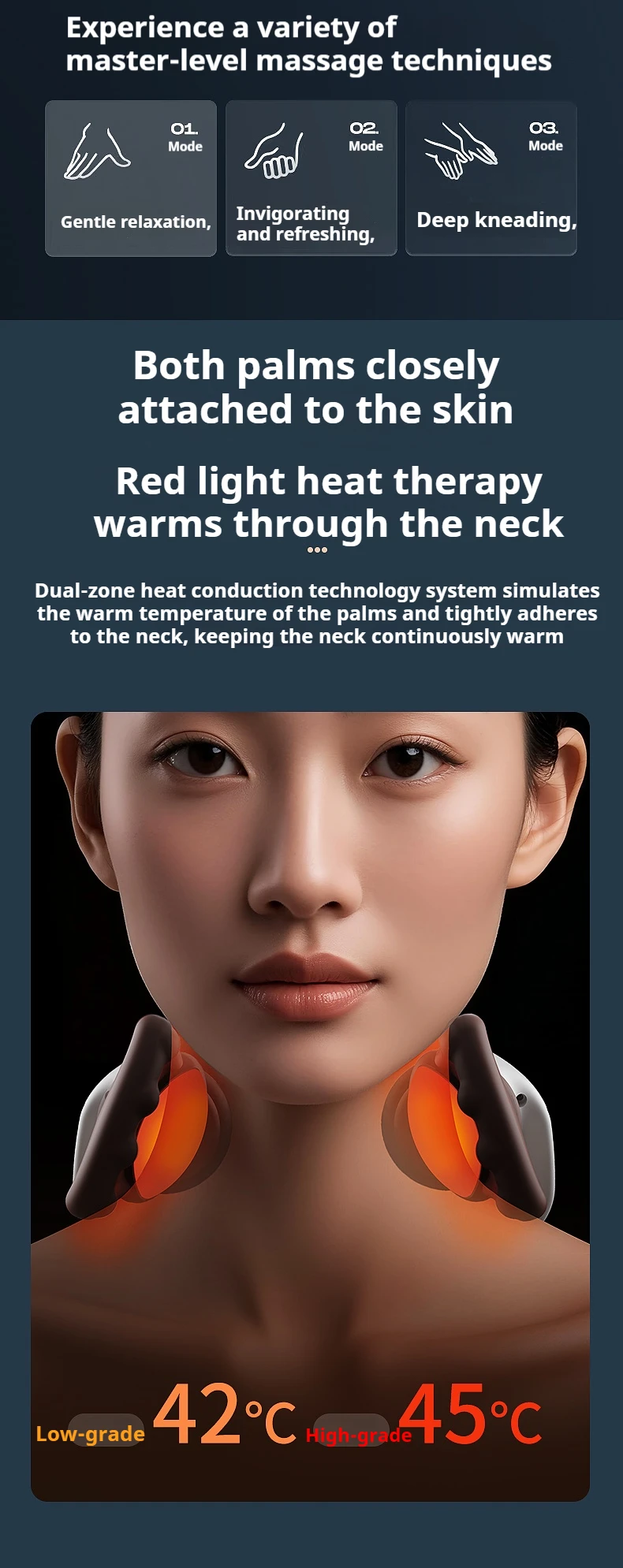 2025新型指压背部和颈部按摩器深层组织揉捏背部按摩器带热量