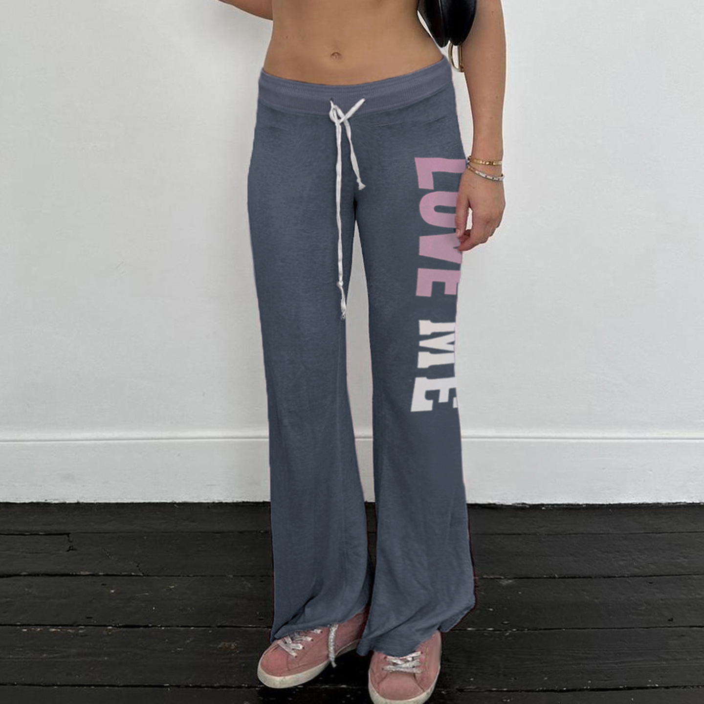 Pantalones ajustados de punto azul