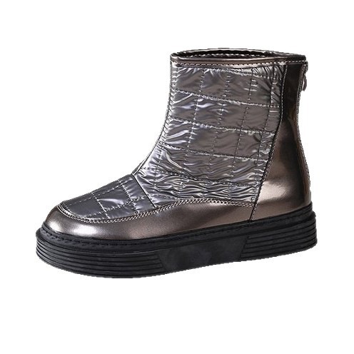 Thickened snow boots with added fleece women's shoes short sleeved cotton boots short 