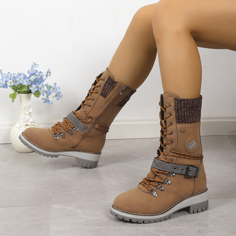 Snow boots fur integrated women's shoes thick and warm cotton shoes high top snow boots image 5
