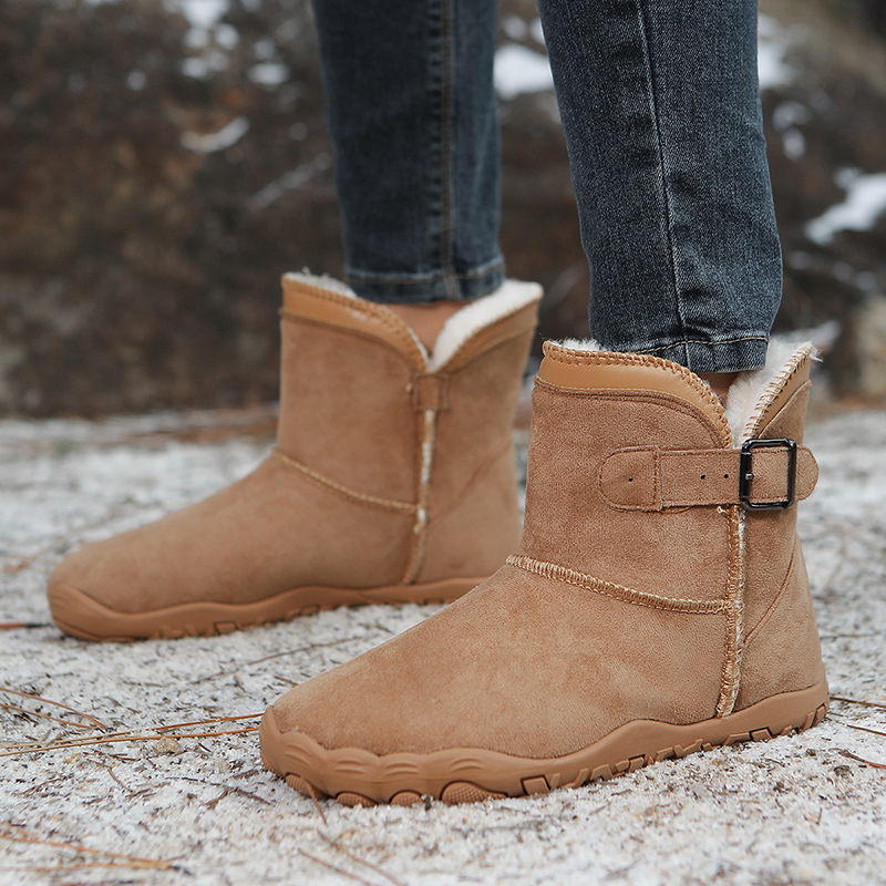 Unisex High-Top Suede Snow Boots - Plush Lined Winter Boots