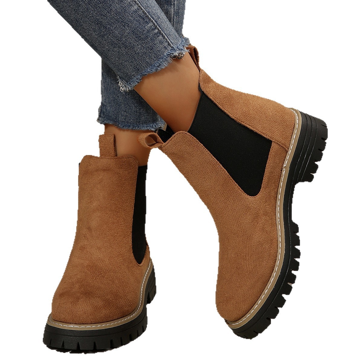 Matte Martin boots round toe oversized shoes