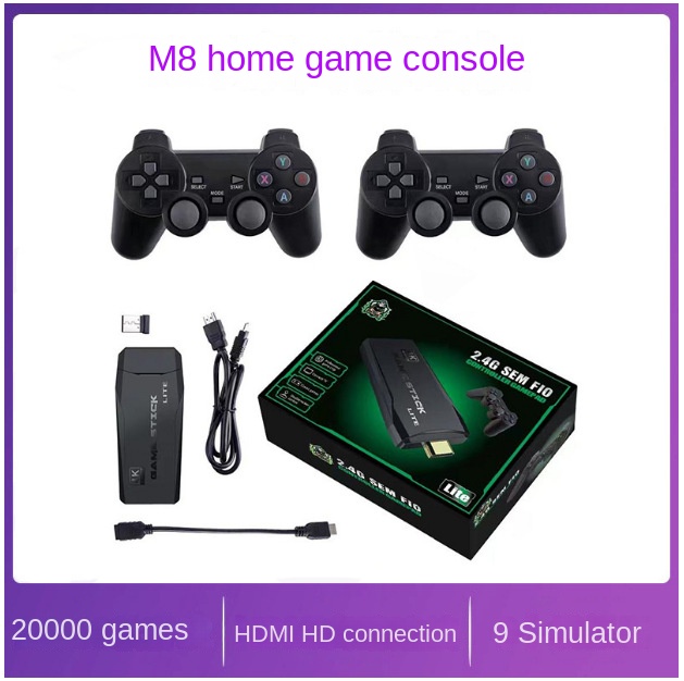 M8 Home Gaming Console Wireless TV HD 4K Wireless Controller Joystick Retro Dual Player Battle