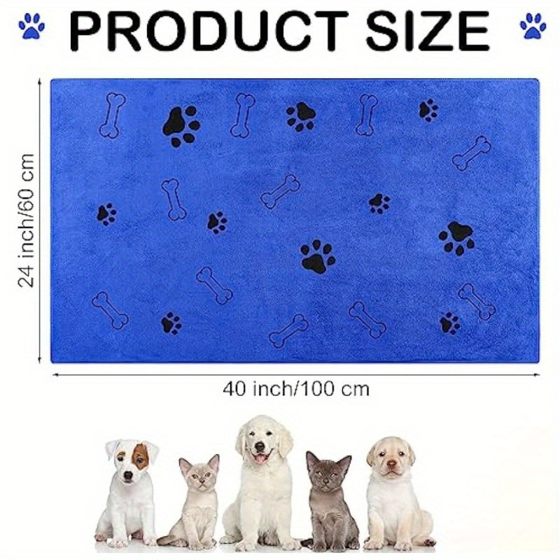 Ultra-Absorbent Microfiber Pet Bath Towel – Quick-Dry Soft Dog & Cat Drying Blanket