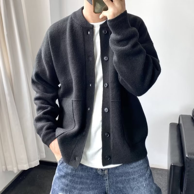 Chaqueta de punto grueso verde