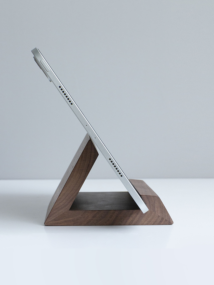 Retro Walnut Wood Solid Wood Tablet Stand, Creative Desktop Computer and Phone Holder