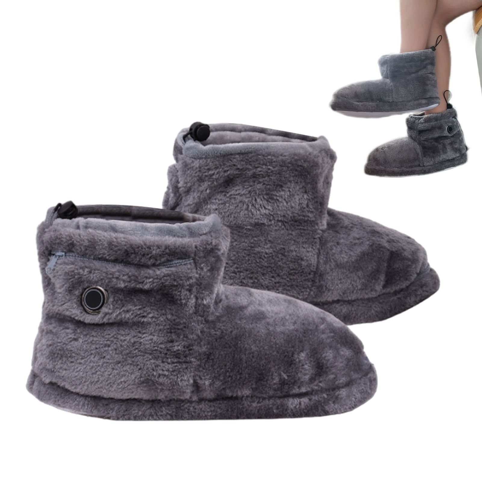 USB electric heating shoes warm home slippers hot boots image 4