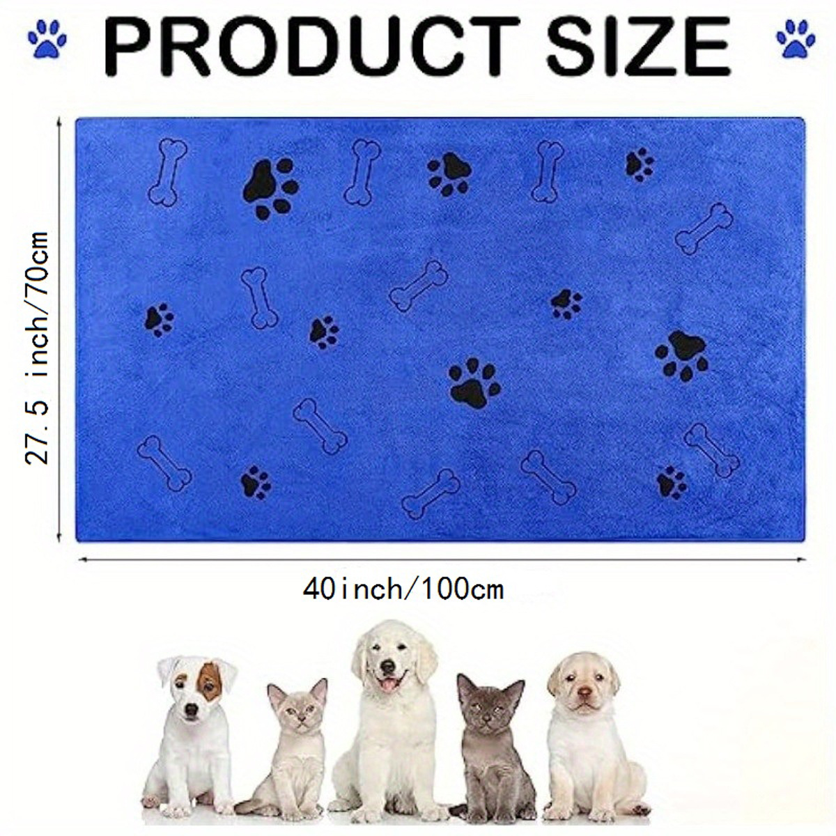 Ultra-Absorbent Microfiber Pet Bath Towel – Quick-Dry Soft Dog & Cat Drying Blanket