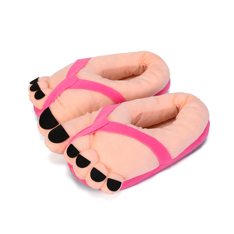Creative Cute Funny Big Foot Cotton Slippers for Women, Autumn/Winter Couple Men's Indoor Warmth