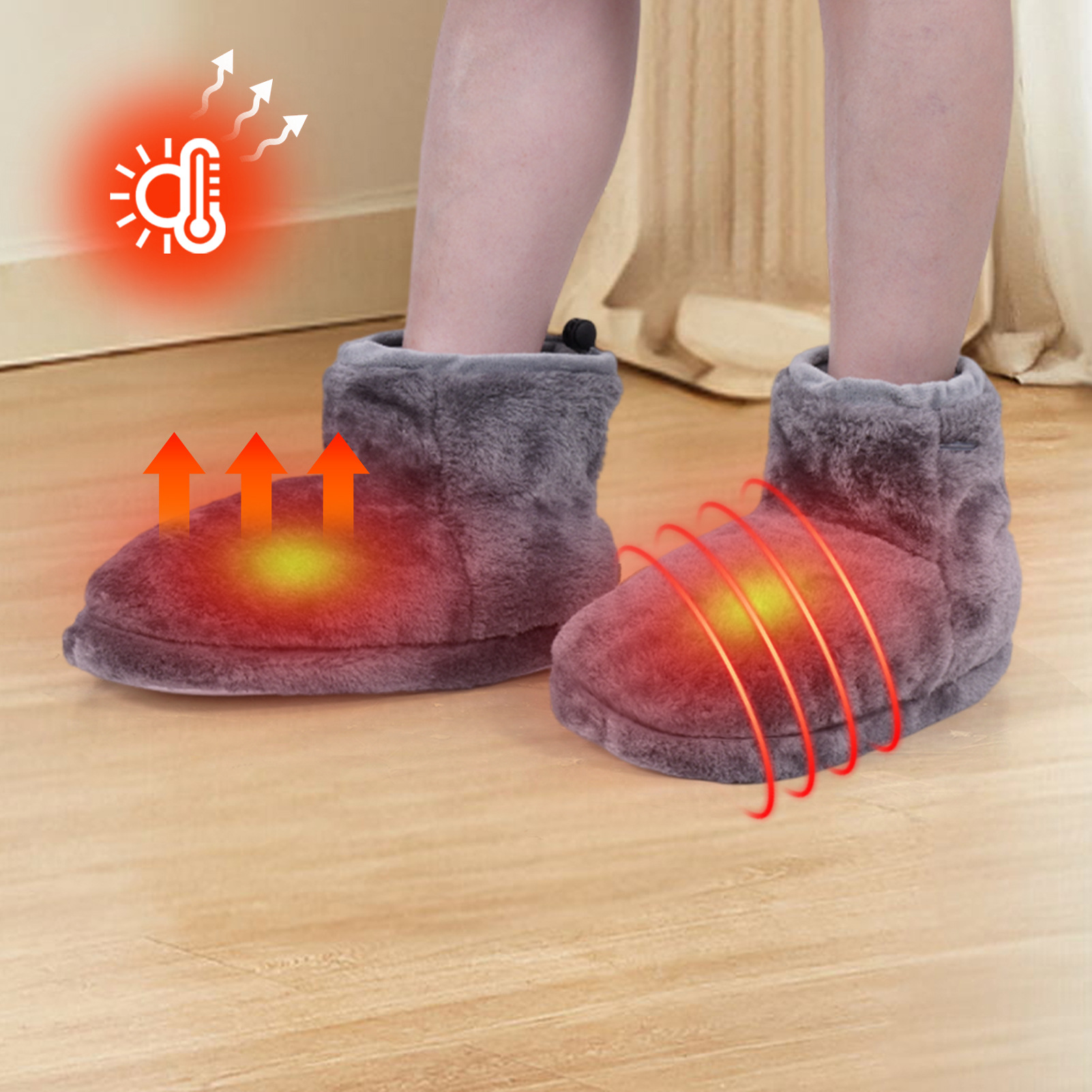 USB electric heating shoes warm home slippers hot boots image 6