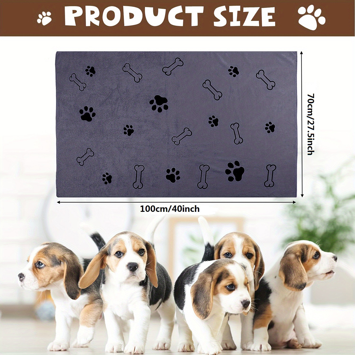 Ultra-Absorbent Microfiber Pet Bath Towel – Quick-Dry Soft Dog & Cat Drying Blanket