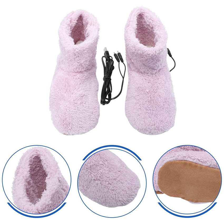Warm boots warm and heated boots plush heated foot warmer USB heated shoes image 6