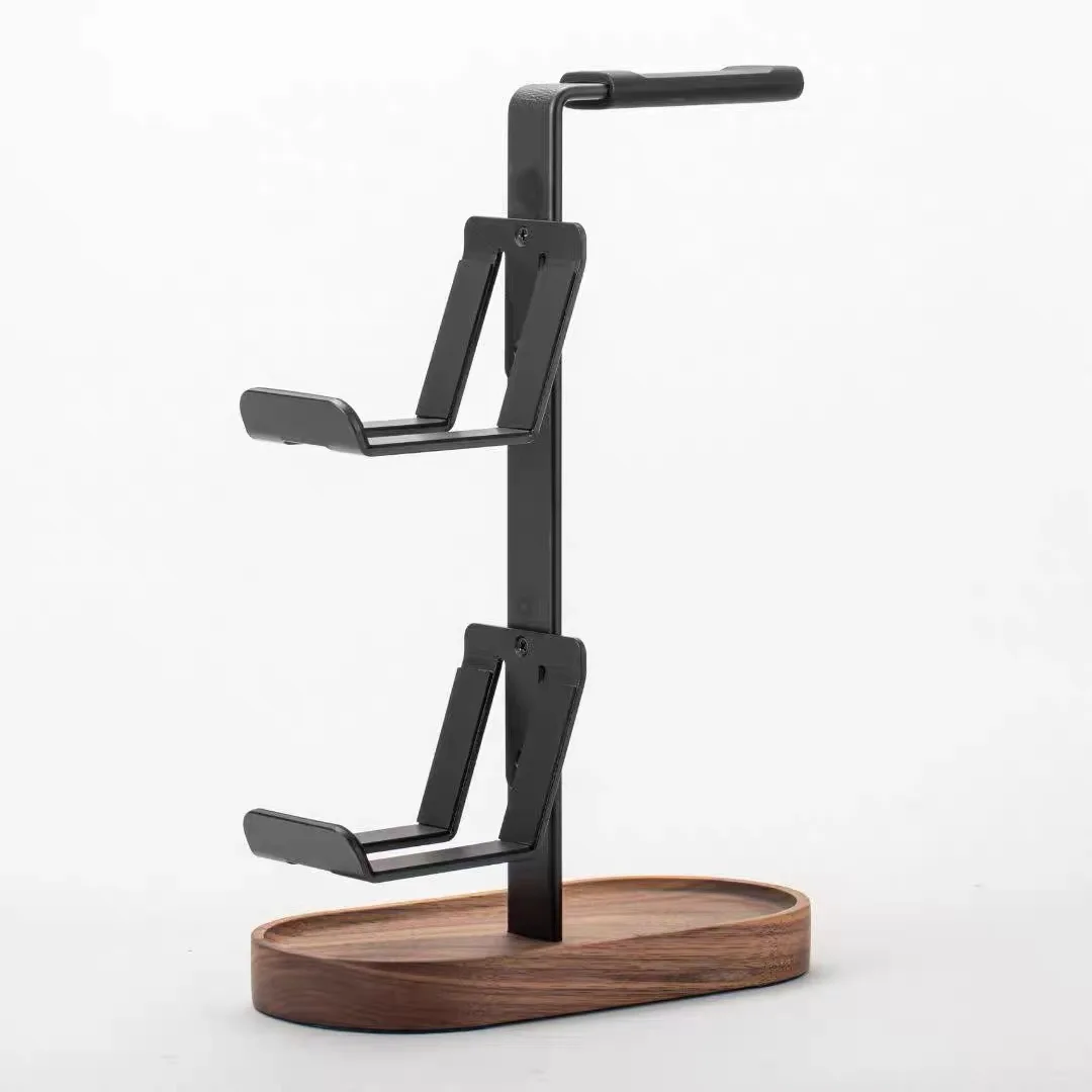 Storage Rac Headphone Stand Black Walnut Aluminum Alloy Holder Game Controller Placement Rack Desktop Storage Rack for Switch