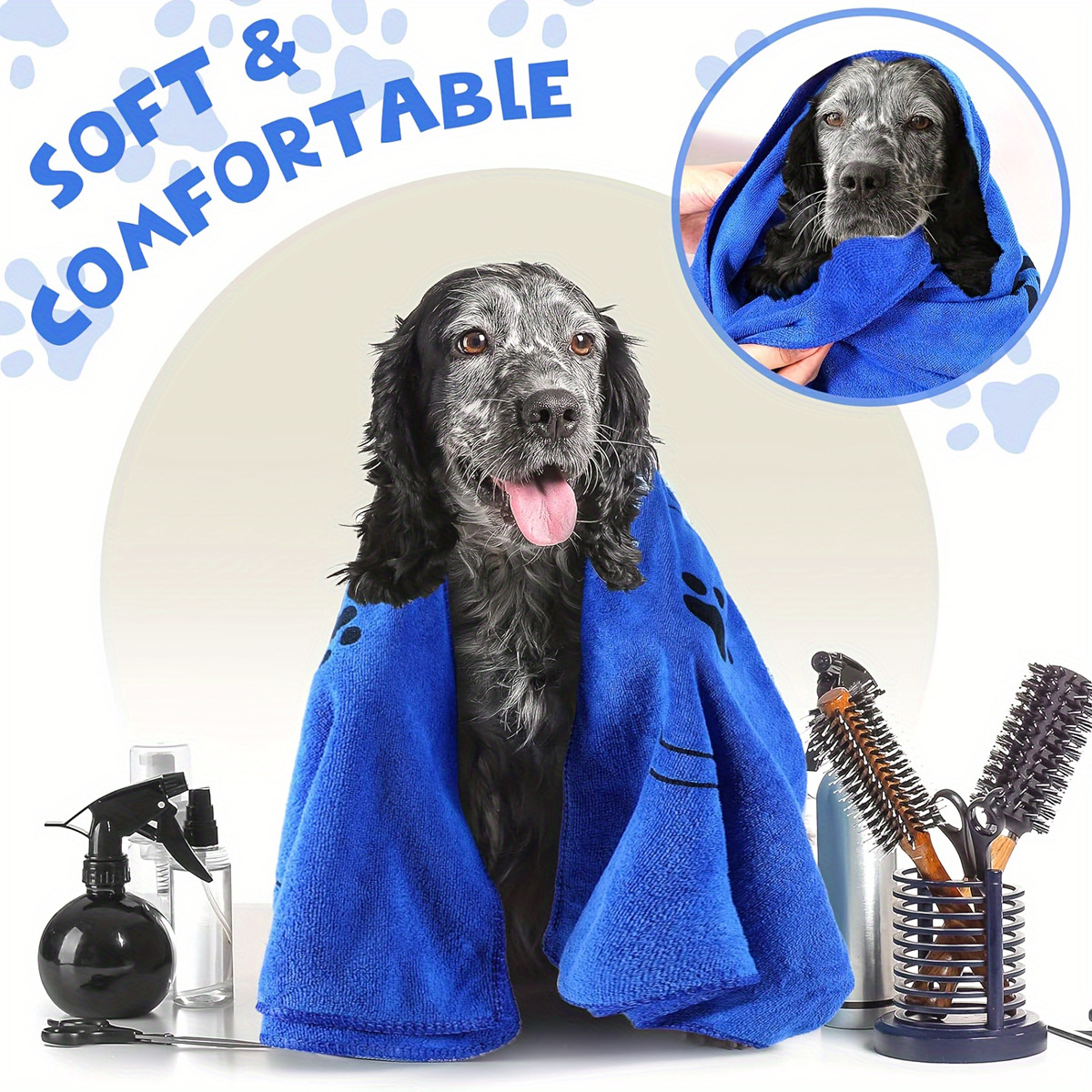 Ultra-Absorbent Microfiber Pet Bath Towel – Quick-Dry Soft Dog & Cat Drying Blanket