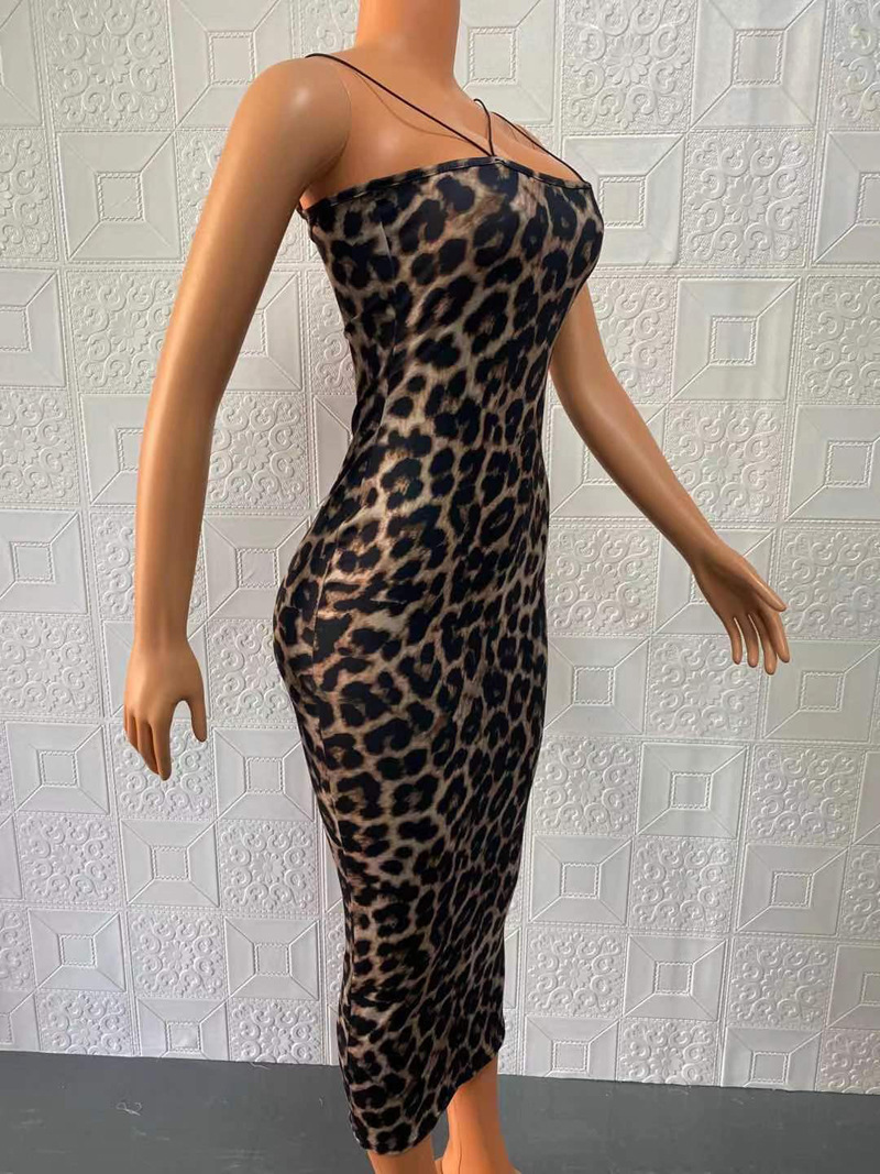 Robe dos nu imprimé animalier