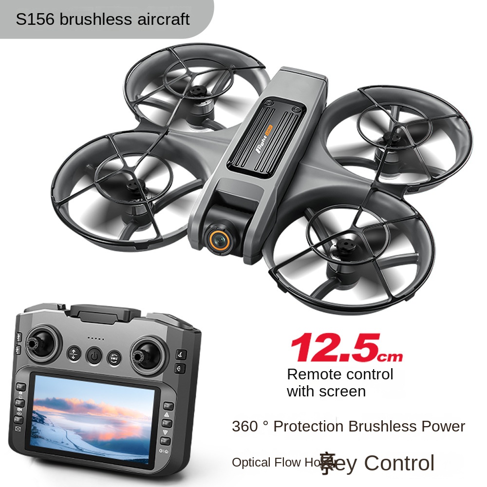 S156 Brushless RC Drone with Screen FPV Racing Drone, HD Camera, 4-Axis UAV with Optical Flow