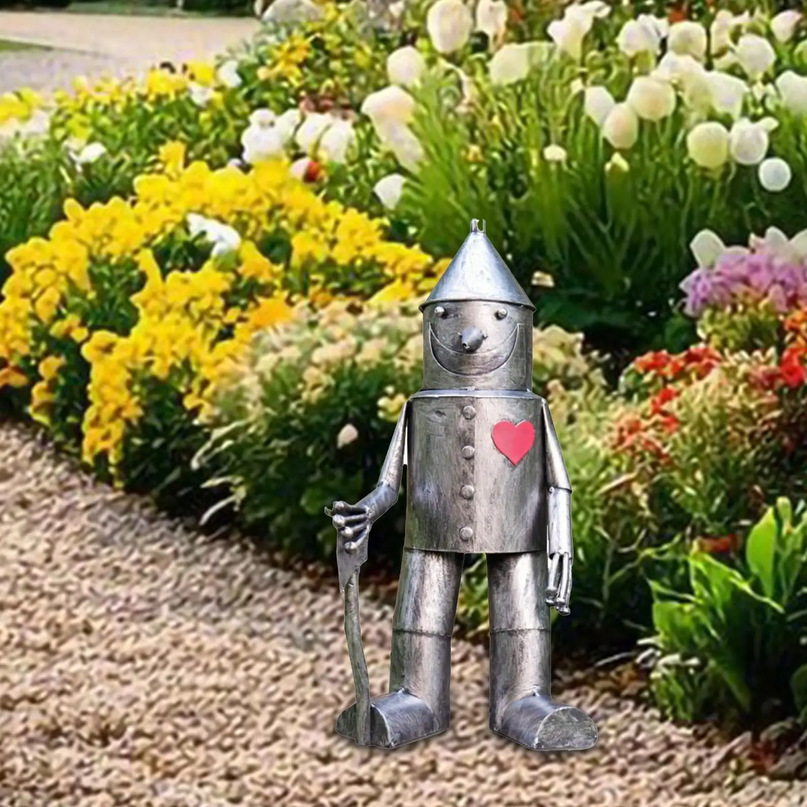 Garden Statue Decor Resin Tin Man Ornaments Sculpture for Lawn Balcony House