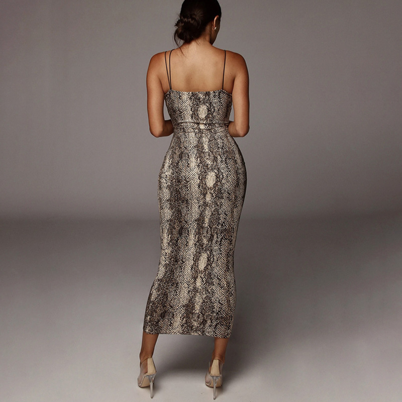 Robe dos nu imprimé léopard