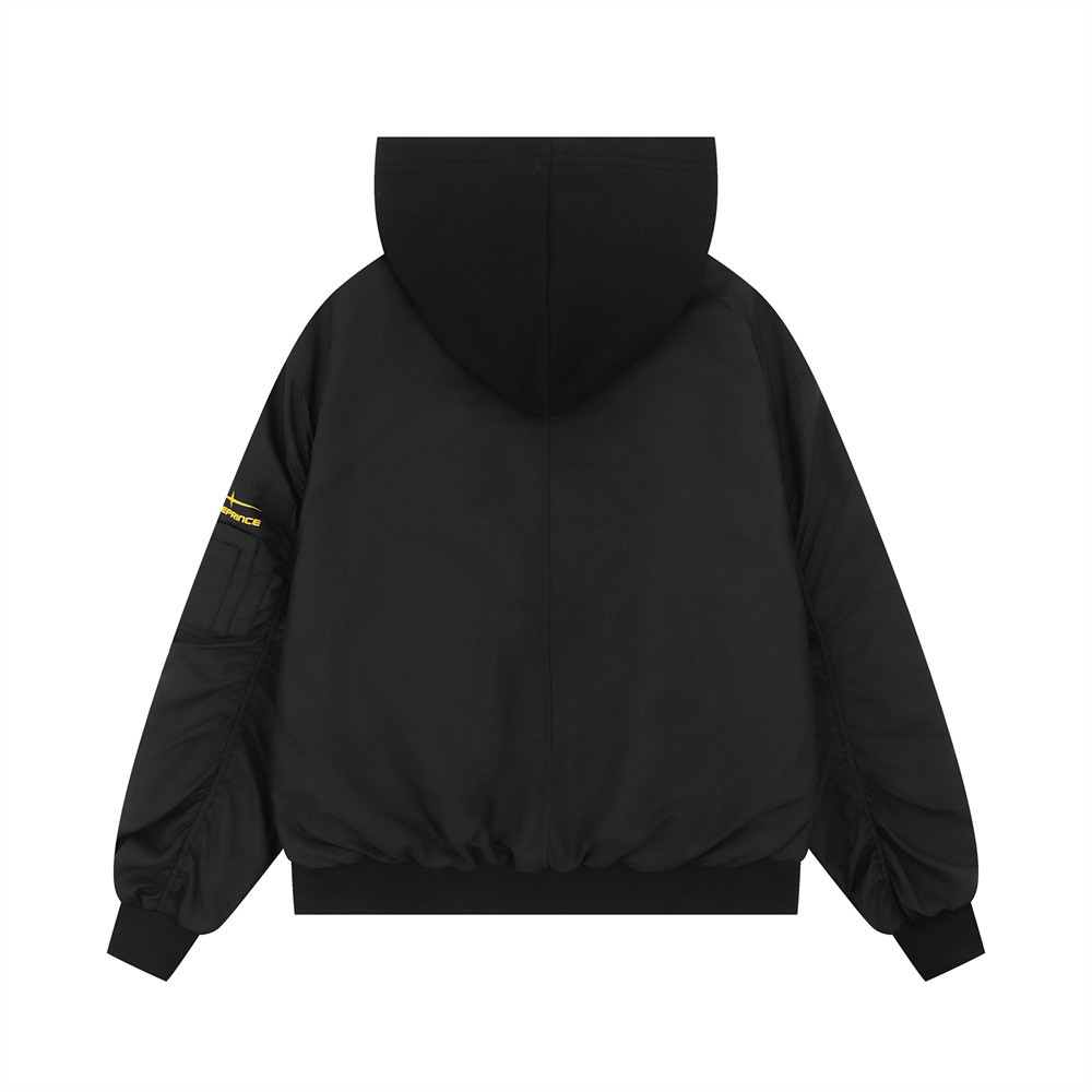 Layered Nylon Hooded Jacket Detail