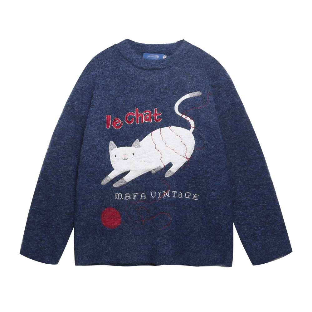 Pull homme manches longues-bleu