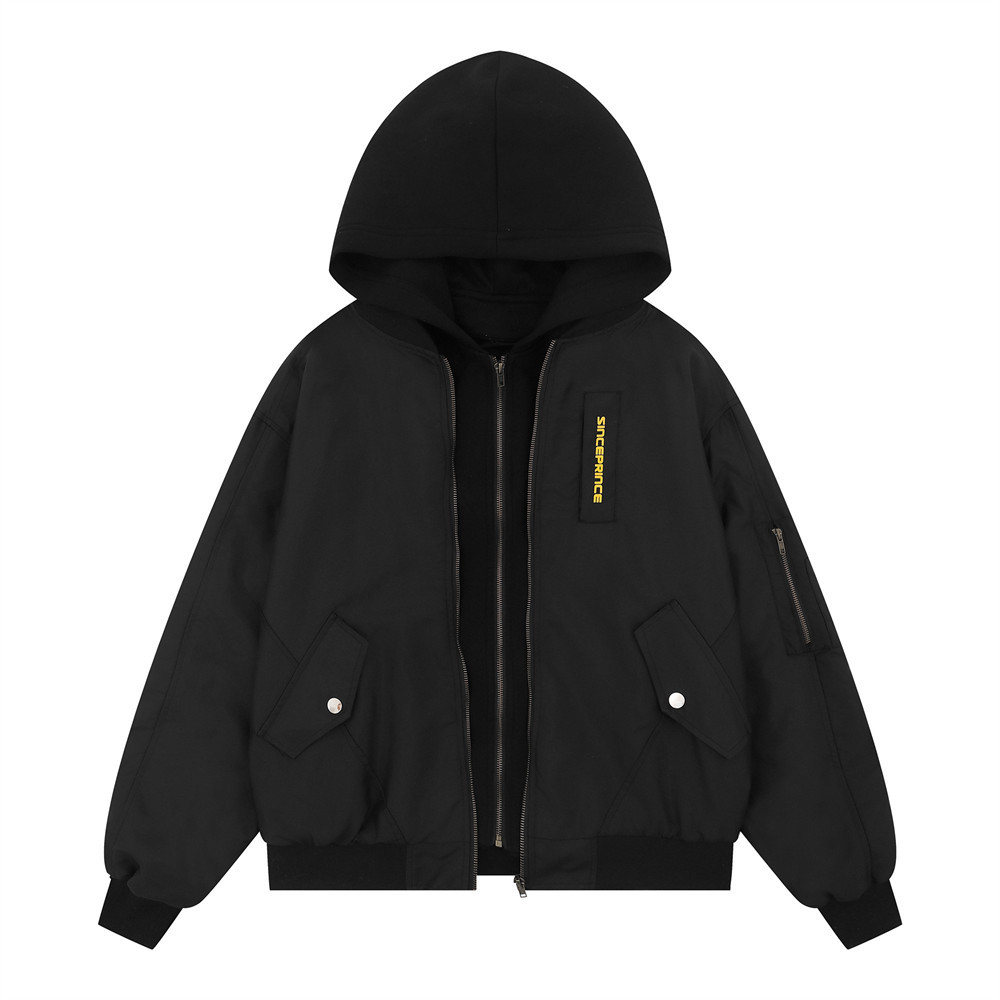 Layered Nylon Hooded Jacket