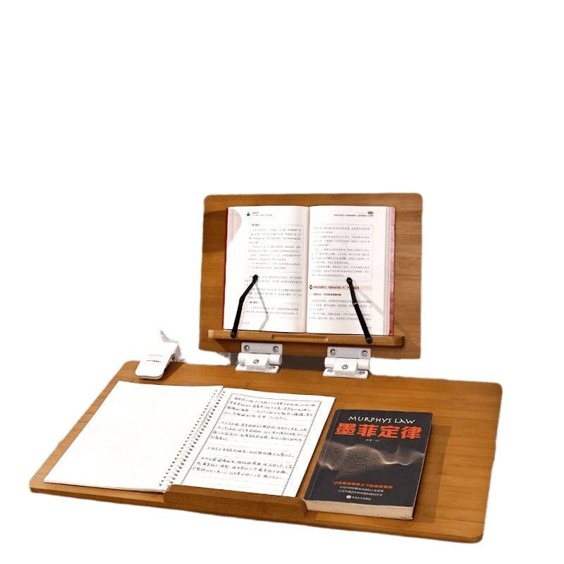 Double-Layer Writing Board,Adjustable Tilt Book Rack Wooden Reading Stand