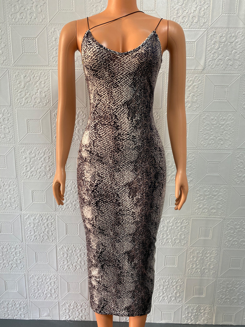 Robe dos nu imprimé animalier