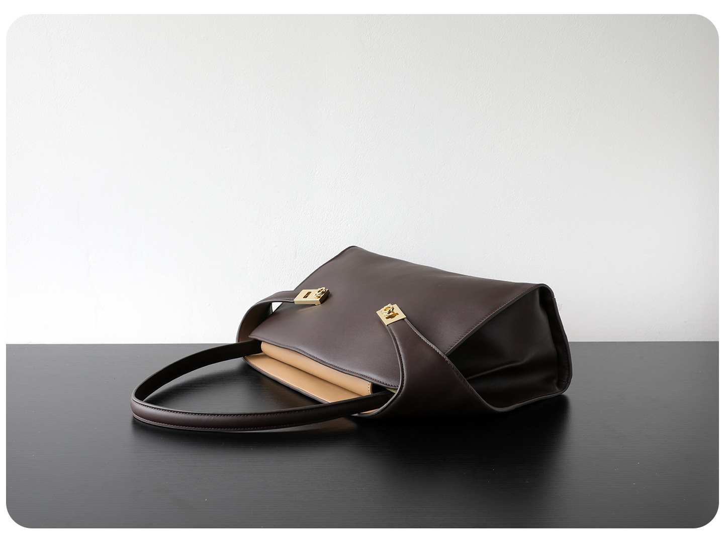 Luxury Genuine Leather Tote Bag for Women, Large Capacity, Top-Grain Cowhide, Handheld Shoulder Bag, HUG Style