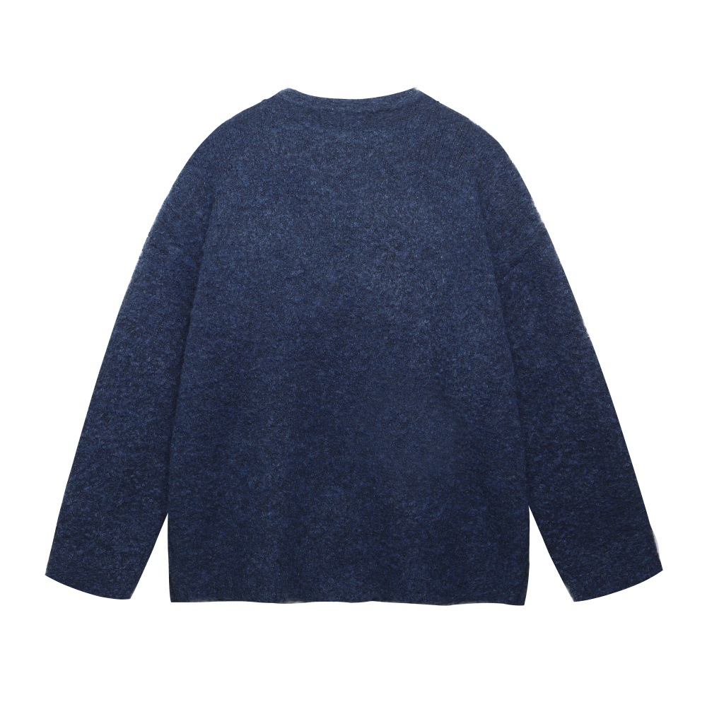 Pull homme manches longues-bleu-vue de dos