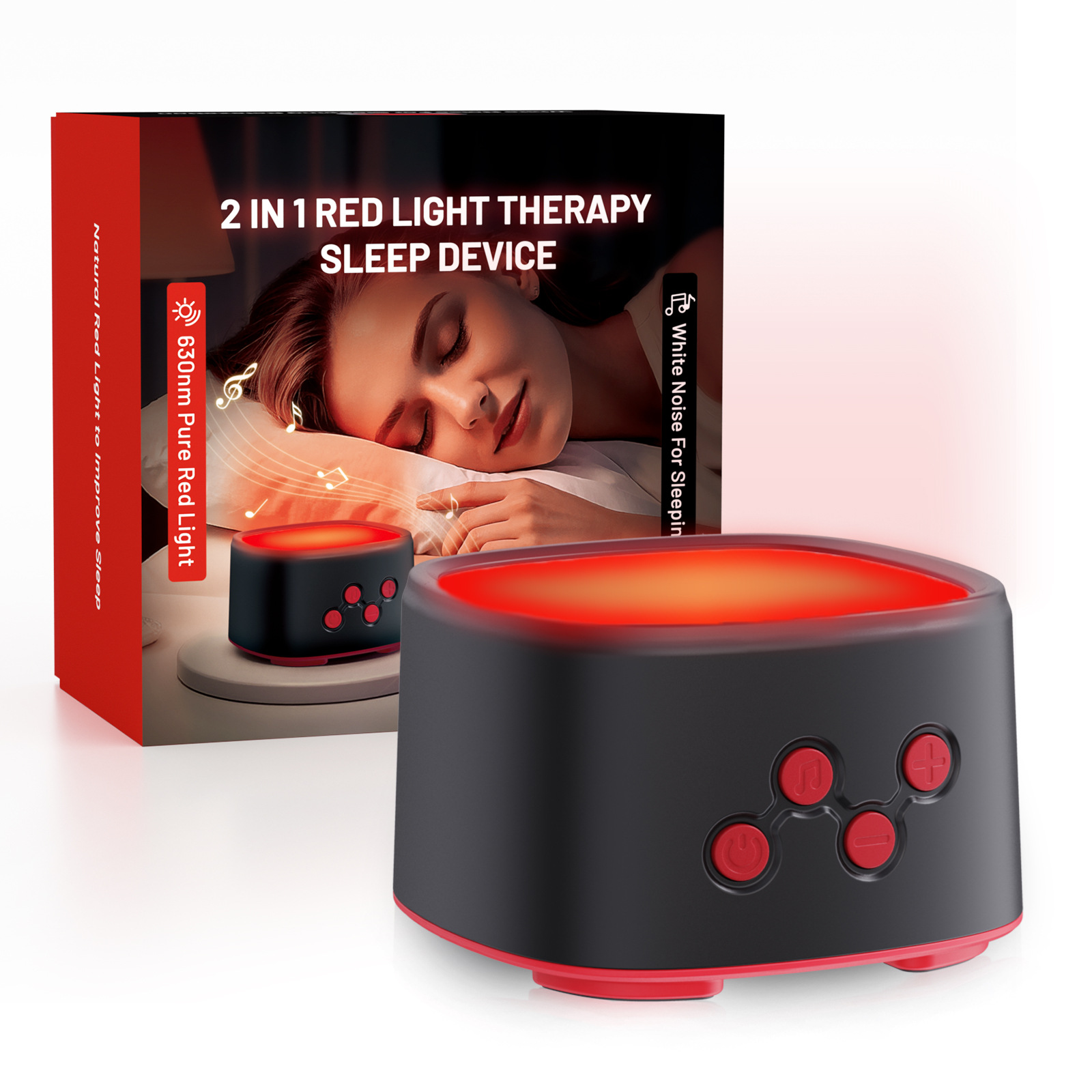 Red Light Sleep Device 630nm Pure Red Light White Noise Sleep Machine