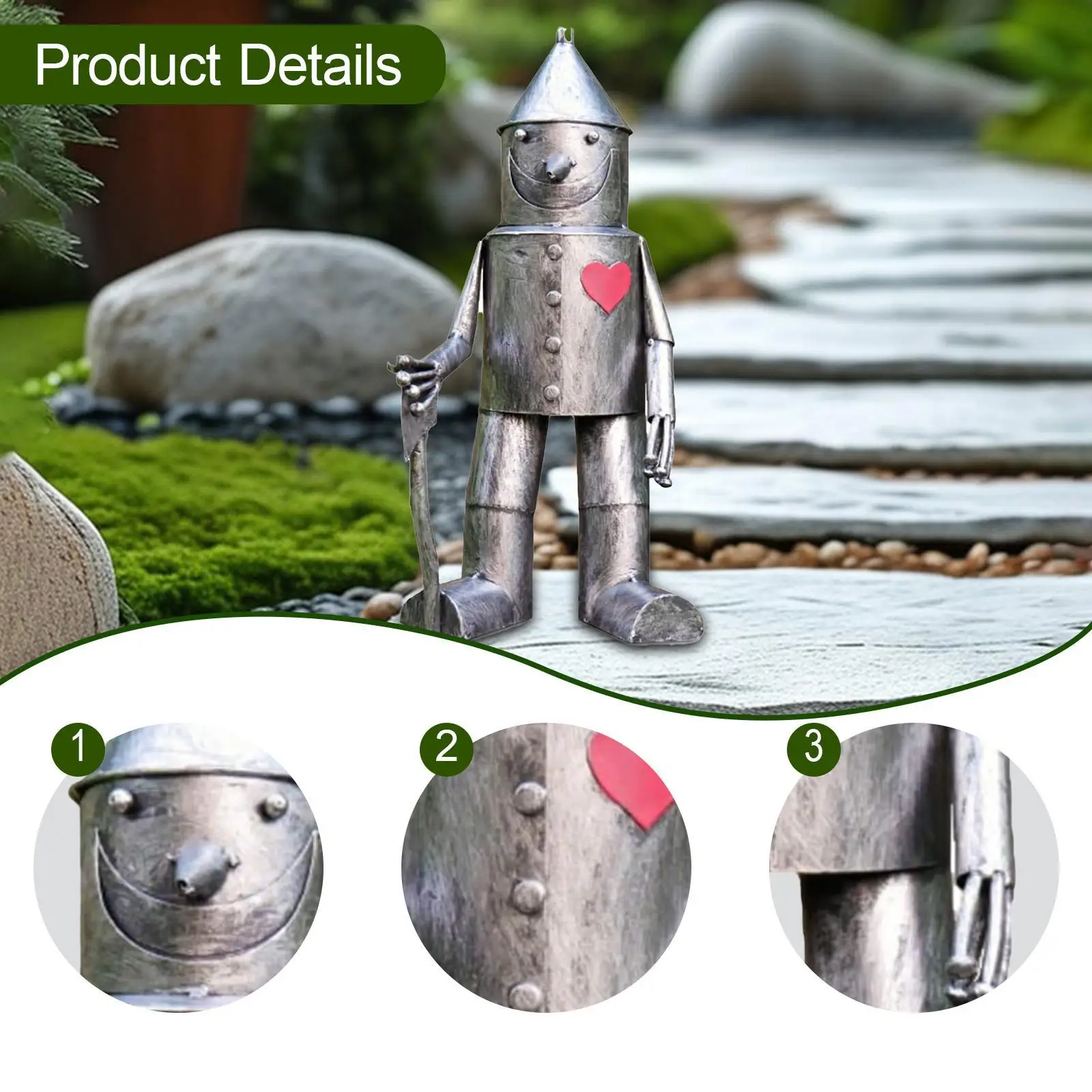Garden Statue Decor Resin Tin Man Ornaments Sculpture for Lawn Balcony House