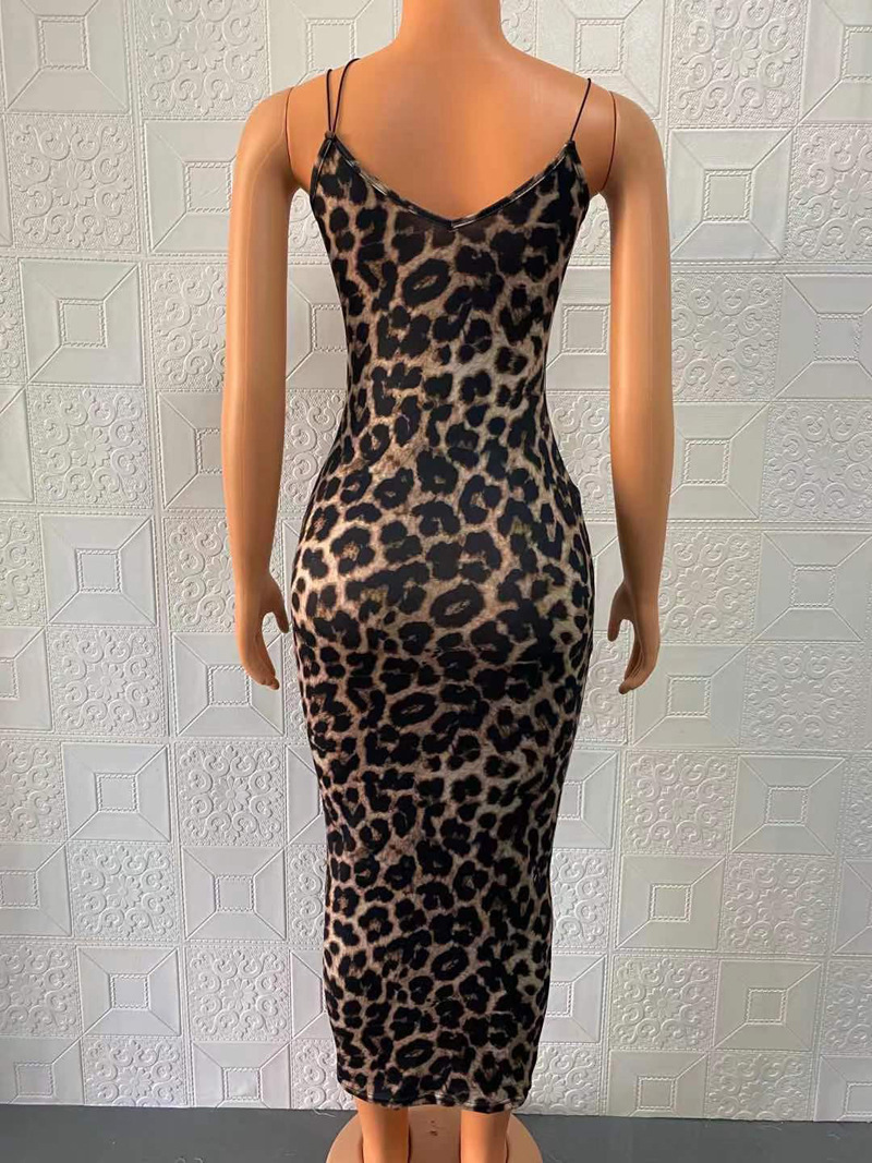 Robe dos nu imprimé animalier
