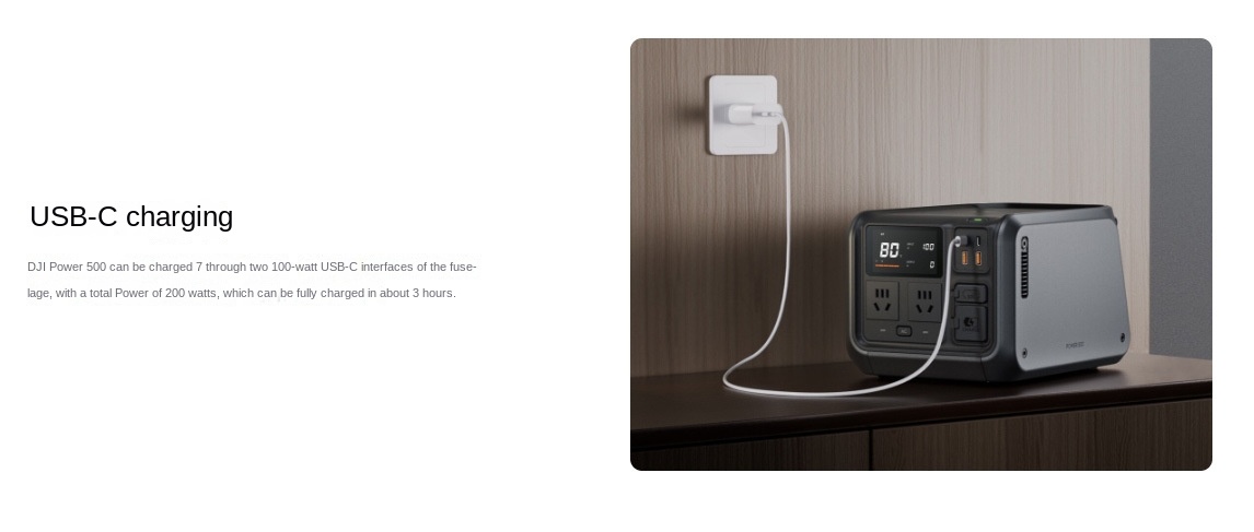 DJI Power 500 Outdoor Power Station 1000W Portable Mobile Energy Storage Solar Charging Quiet Operation