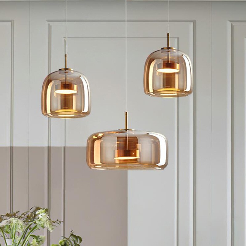 Chongqing Zhongshan Glass Lamp Nordic Modern Simple Creative Bar Restaurant Chandelier Living Room
