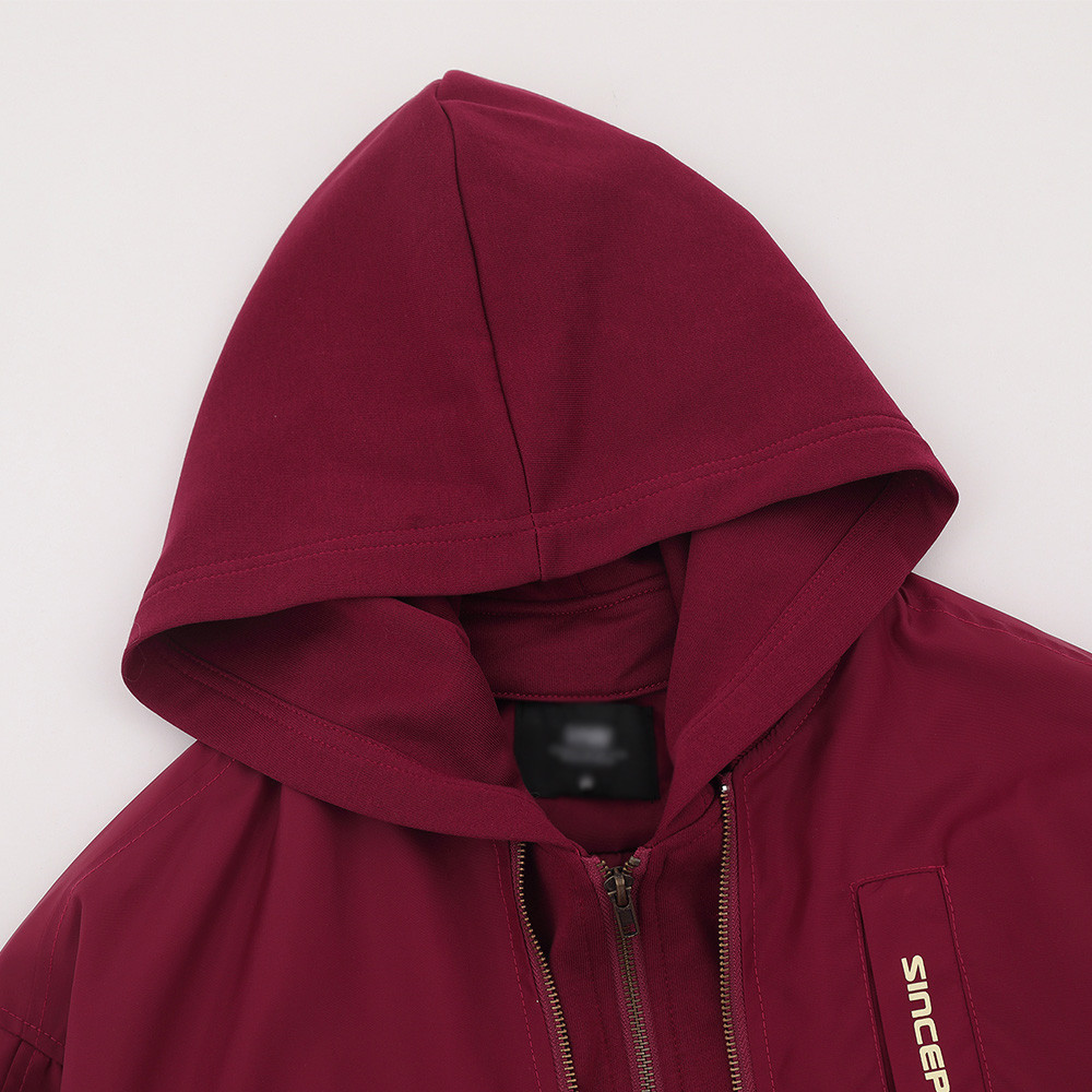 Layered Nylon Hooded Jacket