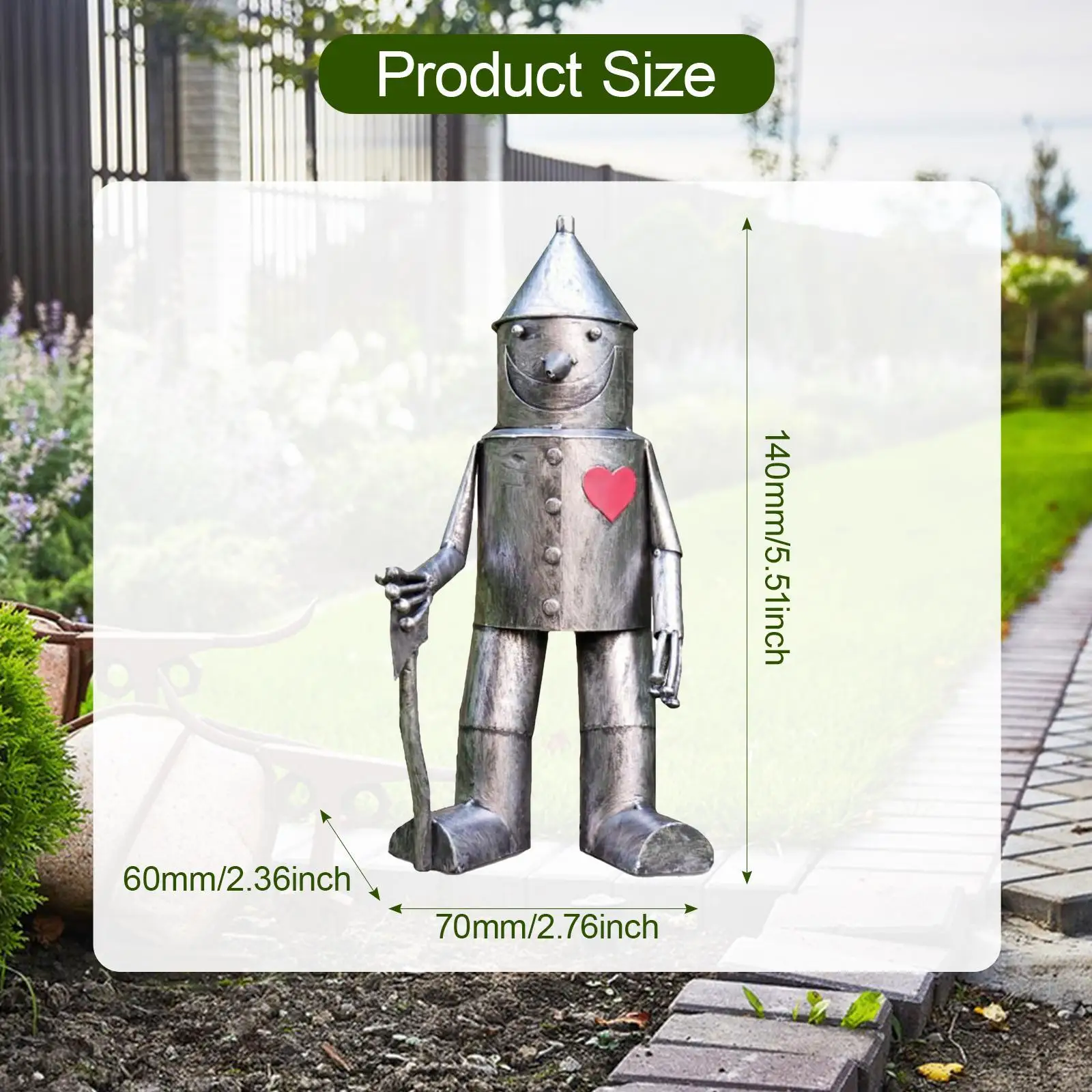 Garden Statue Decor Resin Tin Man Ornaments Sculpture for Lawn Balcony House