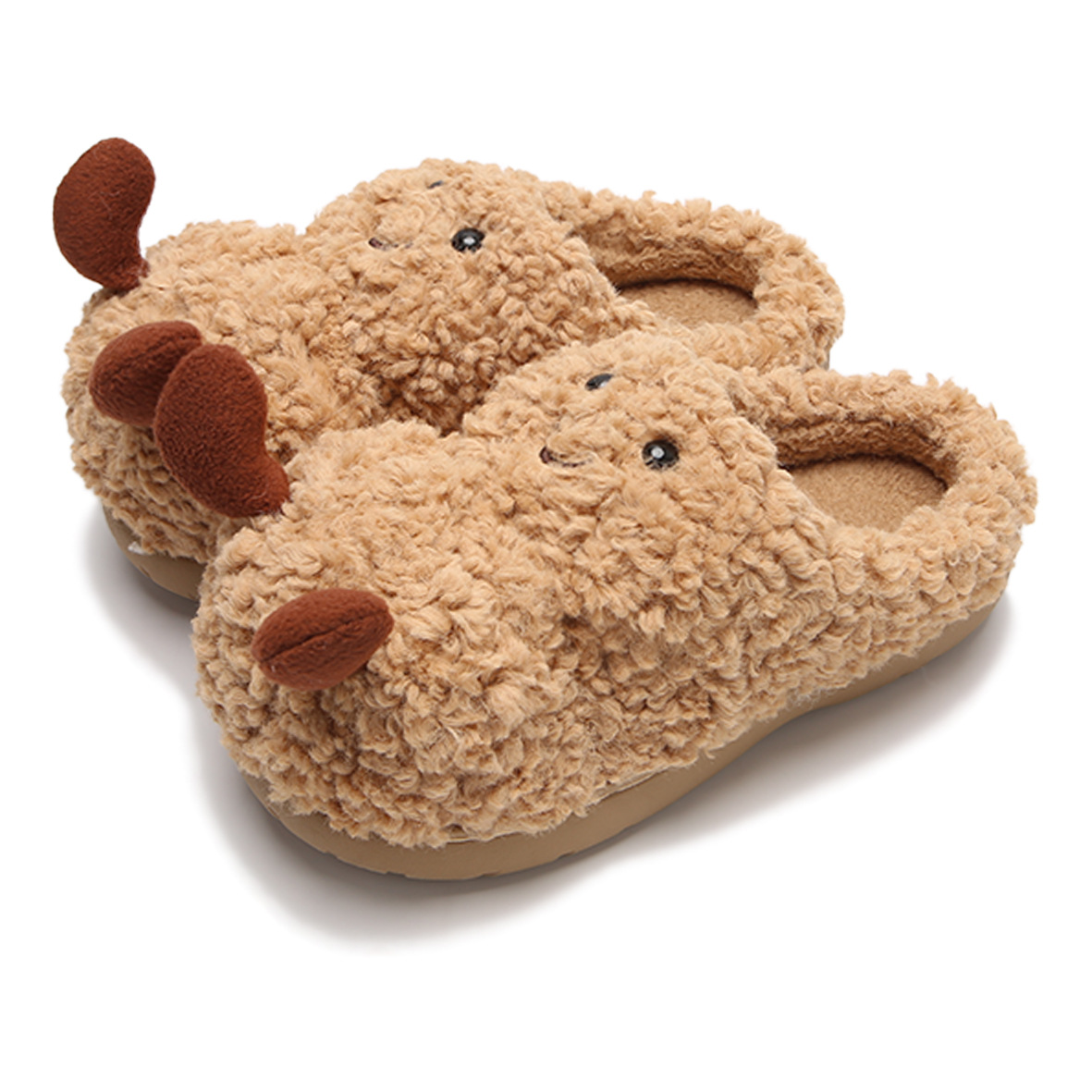 Creative Fun Peanut Indoor Home Warm Cotton Slippers for Women, Ins Plush Student Winter Comfortable