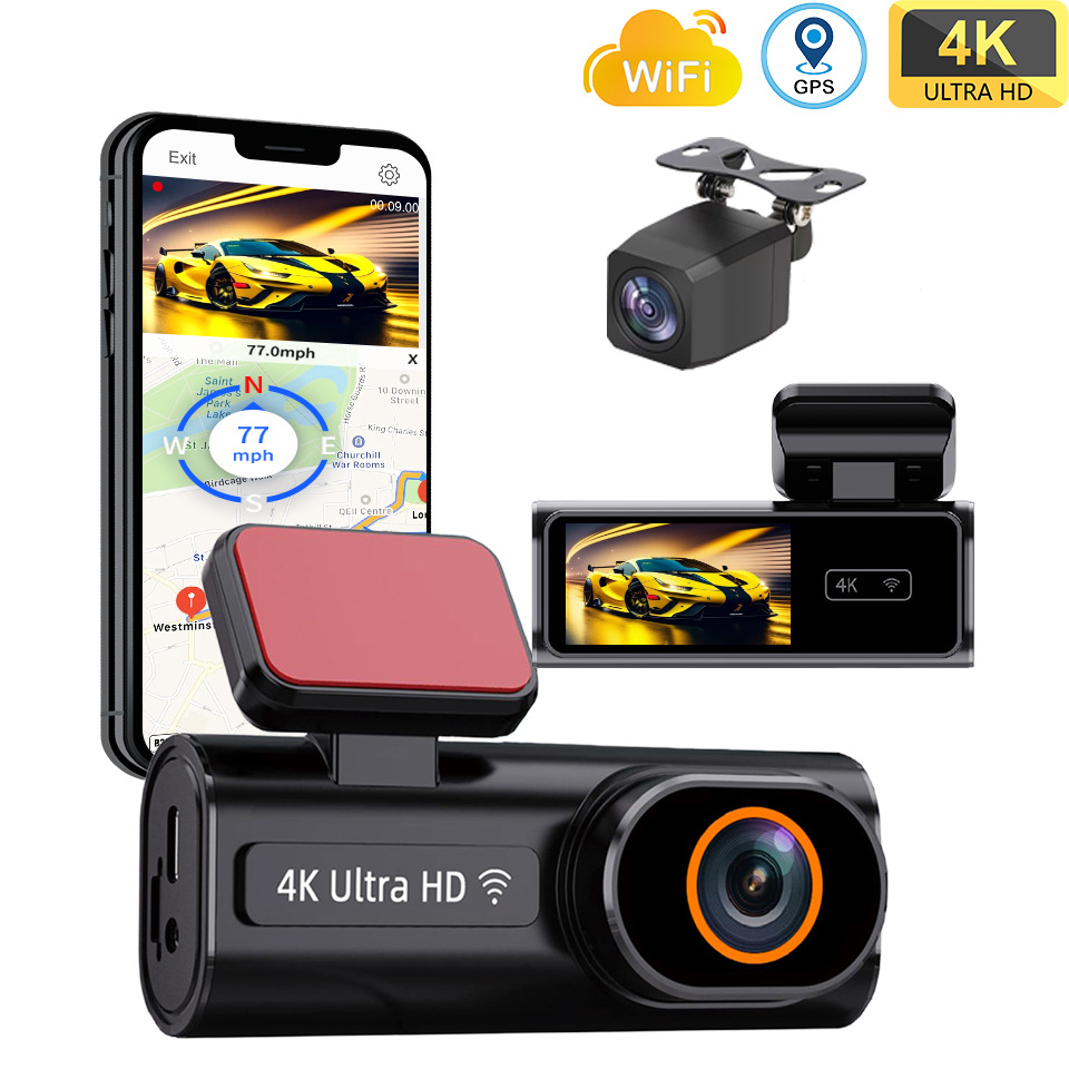 Mobile Internet WIFI version CAR DVR 1.97 inch driving recorder 4K high-definition dual recording
