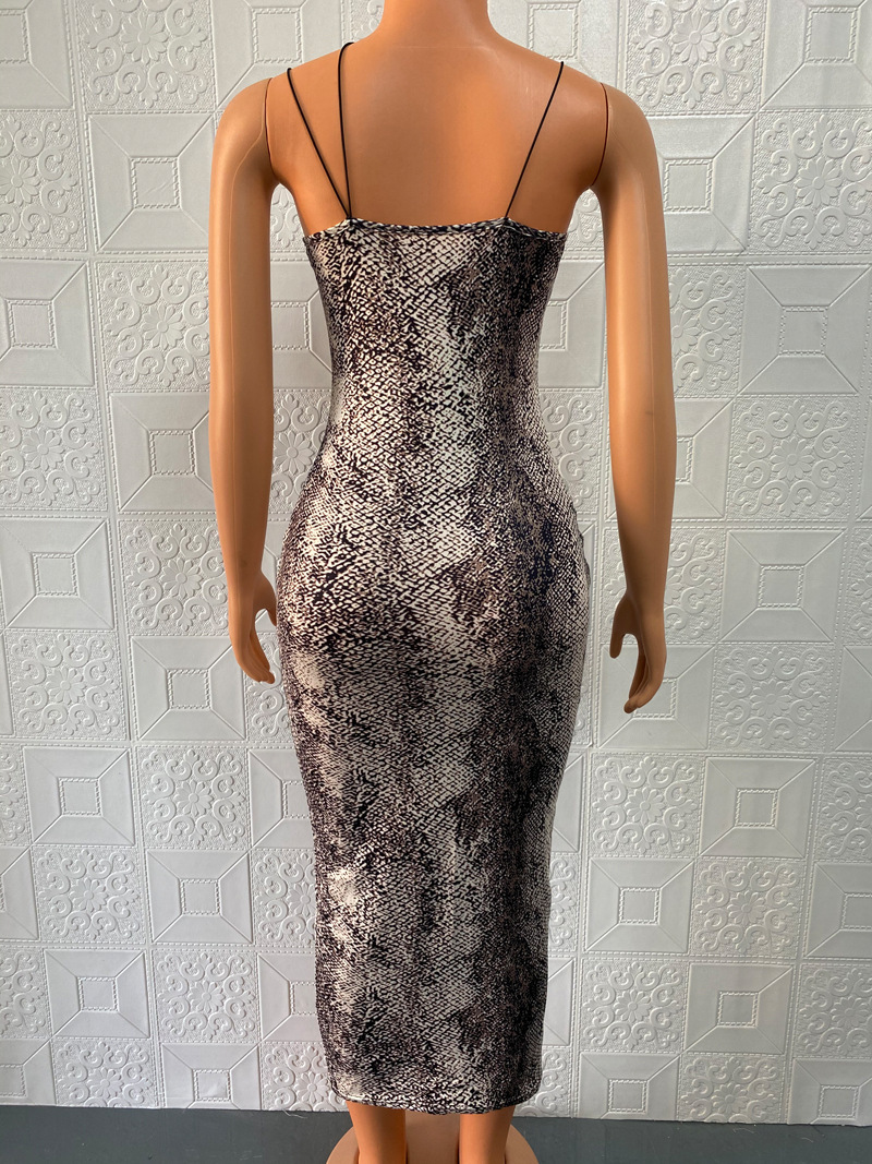 Robe dos nu imprimé animalier