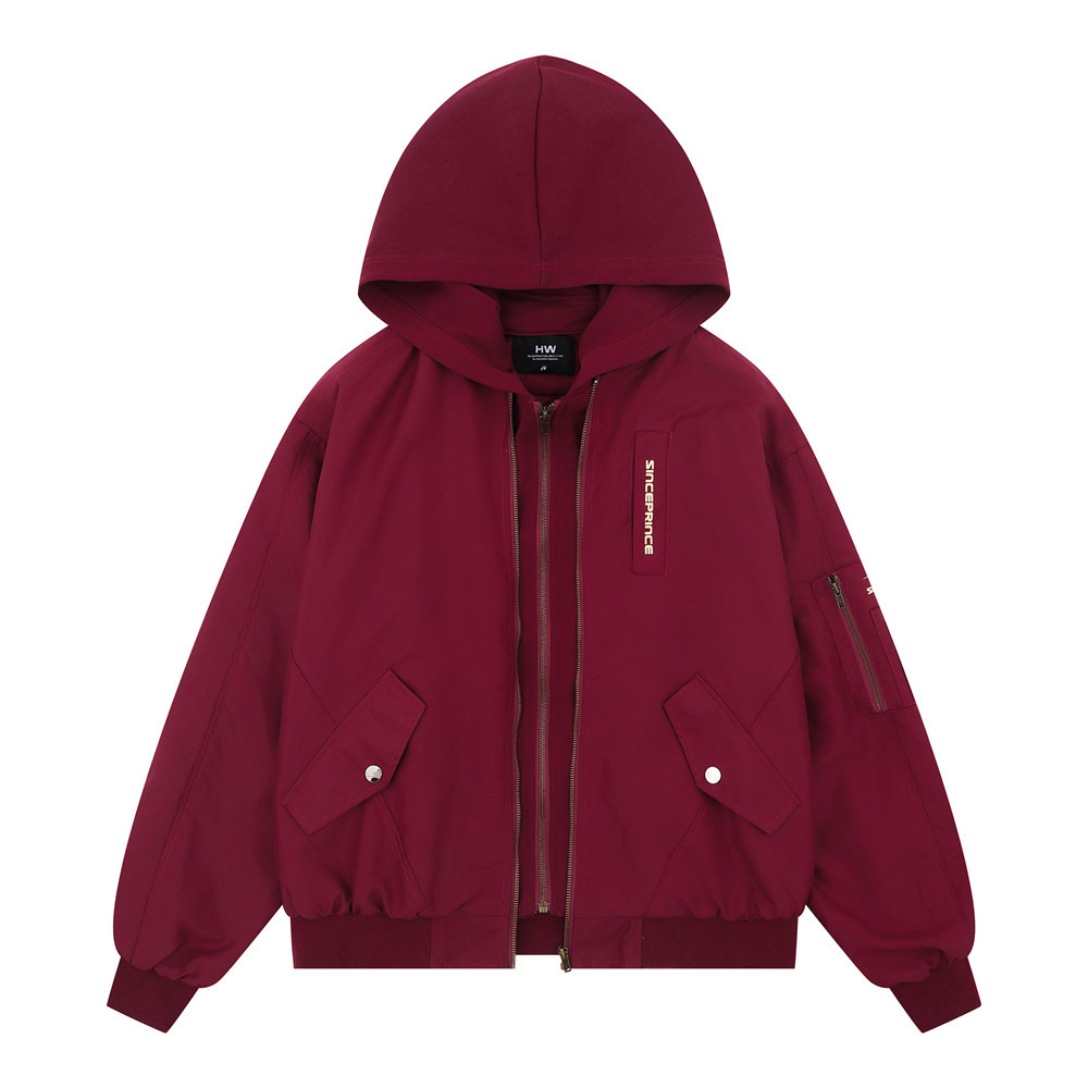 Layered Nylon Hooded Jacket