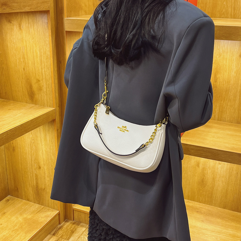 Underarm Bag Fashionable New Trendy Crossbody Shoulder Bag with Double Straps, PU Leather Texture