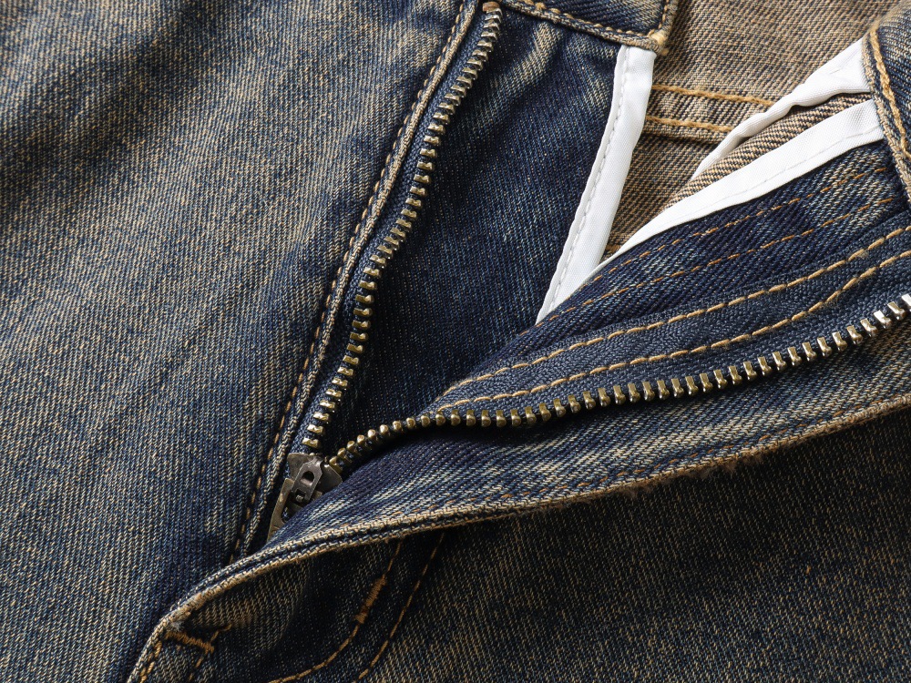 Loose fit jeans blue washed denim back view