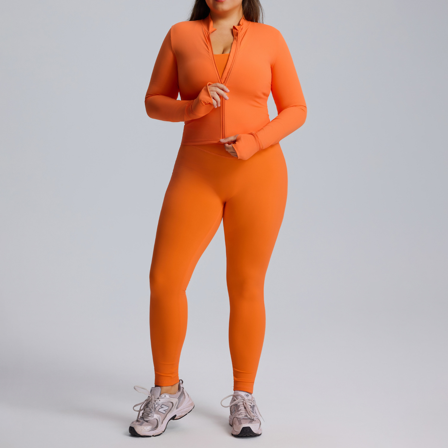 Long sleeved yoga suit set women's sportswear three piece set 12