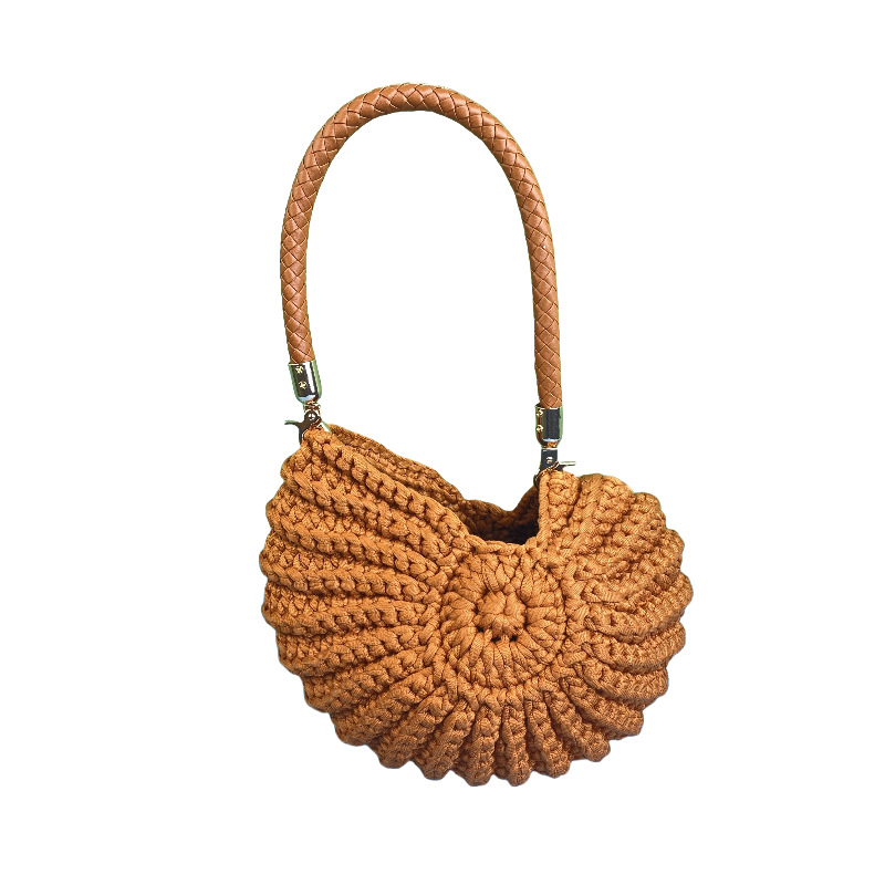 Fun handmade crochet ocean conch bag shell bag women's diagonal cross bag crochet bag