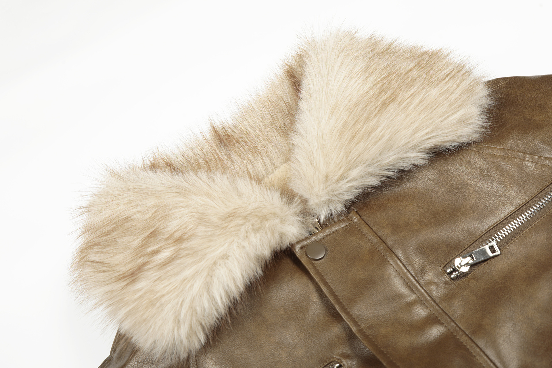 Teddy-Trim Cropped Jacket