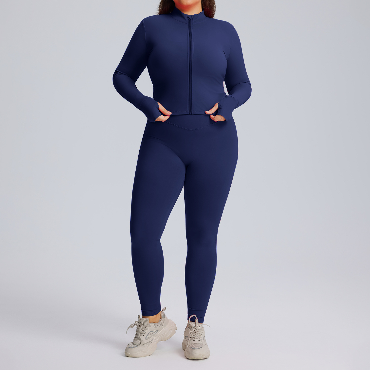 Long sleeved yoga suit set women's sportswear three piece set 3