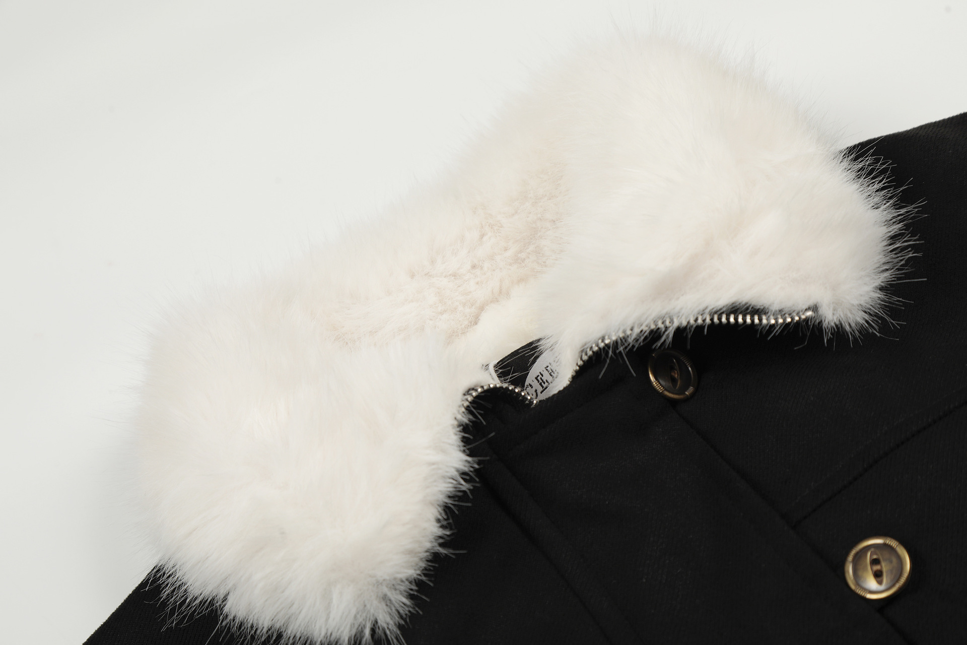 Contrast-Collar Cropped Jacket