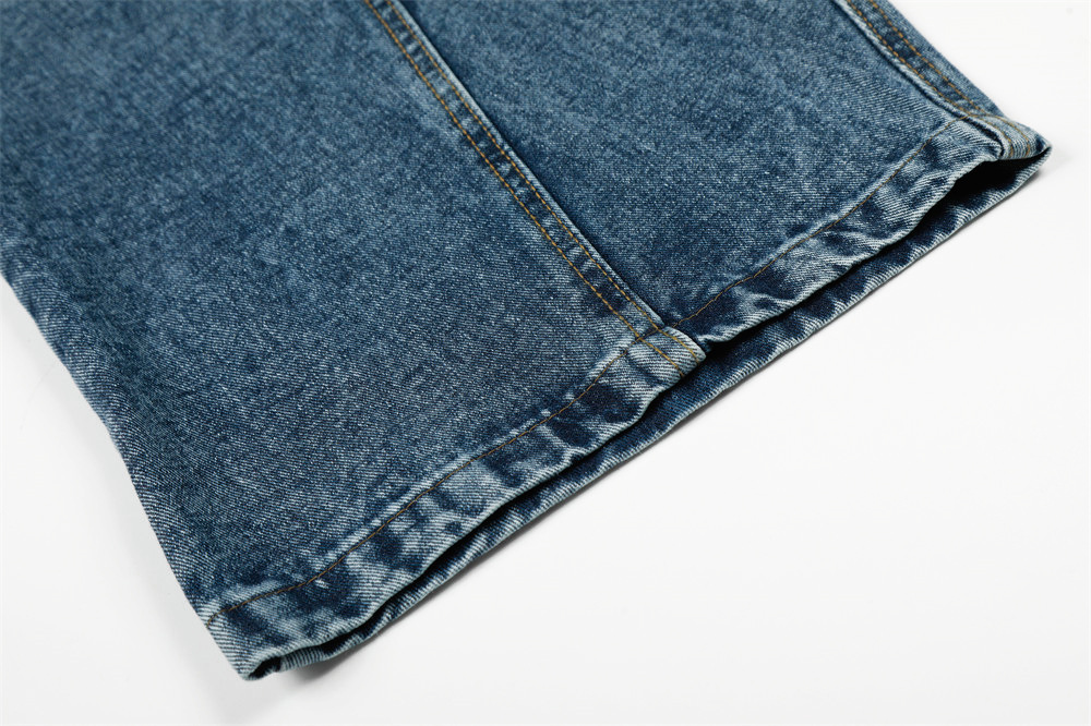 Loose jeans lifestyle shot blue denim