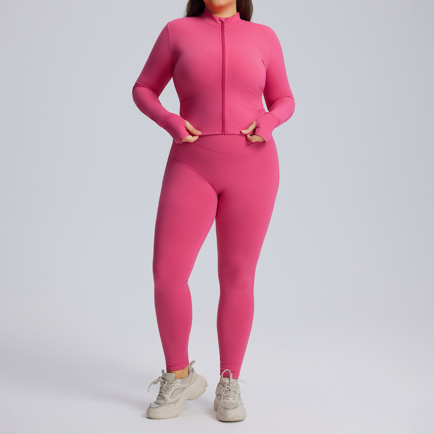 Long sleeved yoga suit set women's sportswear three piece set 7